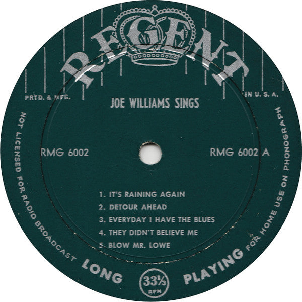 Joe Williams : Sings Everyday (LP, Album, Mono)