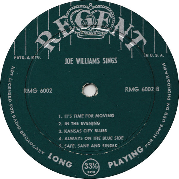 Joe Williams : Sings Everyday (LP, Album, Mono)