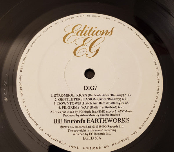 Bill Bruford's Earthworks : Dig? (LP, Album)