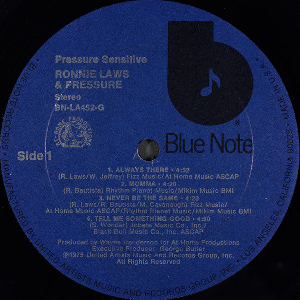 Ronnie Laws & Pressure (19) : Pressure Sensitive (LP, Album, All)