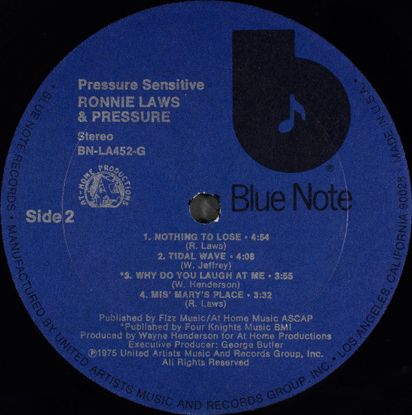 Ronnie Laws & Pressure (19) : Pressure Sensitive (LP, Album, All)