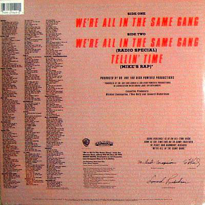 The West Coast Rap All-Stars : We're All In The Same Gang (12", Maxi)