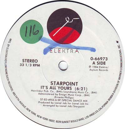 Starpoint : It's All Yours (12", SP )