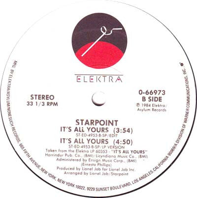 Starpoint : It's All Yours (12", SP )