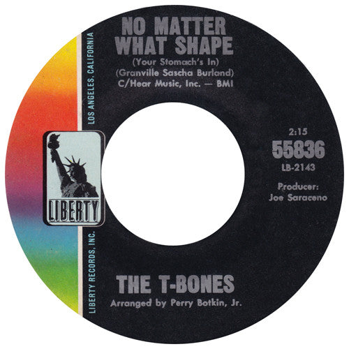 The T-Bones : No Matter What Shape (Your Stomach's In) (7", Single, Styrene, Mon)