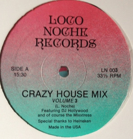 DJ Hollywood : Crazy House Mix Volume 3 (12", S/Sided)