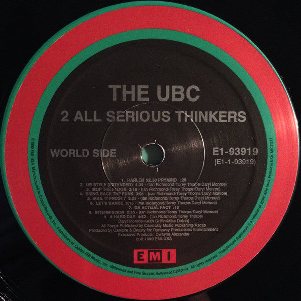 The UBC : 2 All Serious Thinkers (LP, Album)