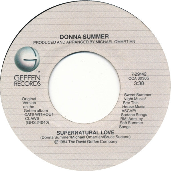 Donna Summer : Supernatural Love (7", Single)