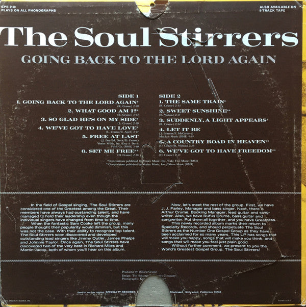 The Soul Stirrers : Going Back To The Lord Again (LP)