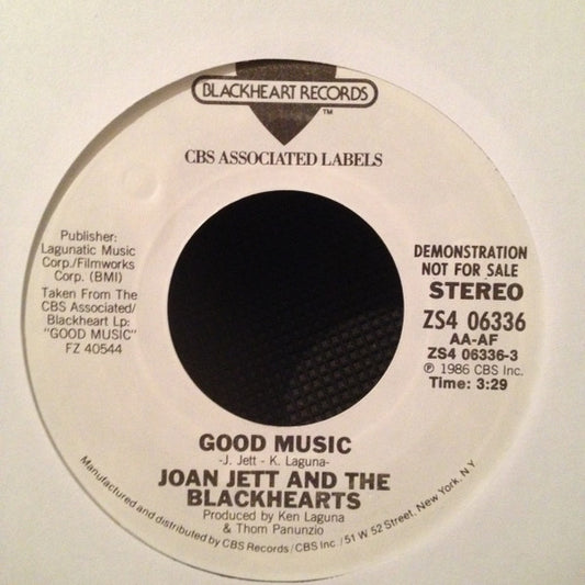 Joan Jett & The Blackhearts : Good Music (7", Promo, Styrene)