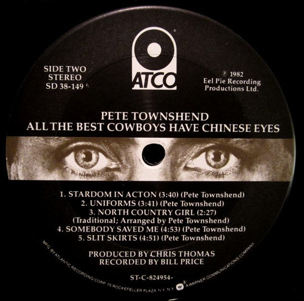 Pete Townshend : All The Best Cowboys Have Chinese Eyes (LP, Album, Club, Gat)