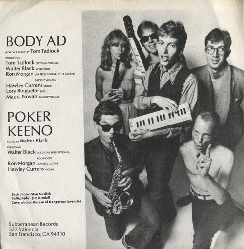 Tom Tadlock : Body Ad & Poker Keno (7")