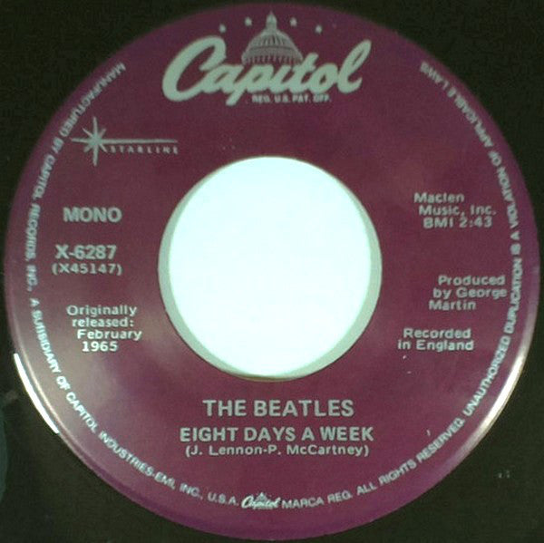 The Beatles : Eight Days A Week (7", Single, RE)