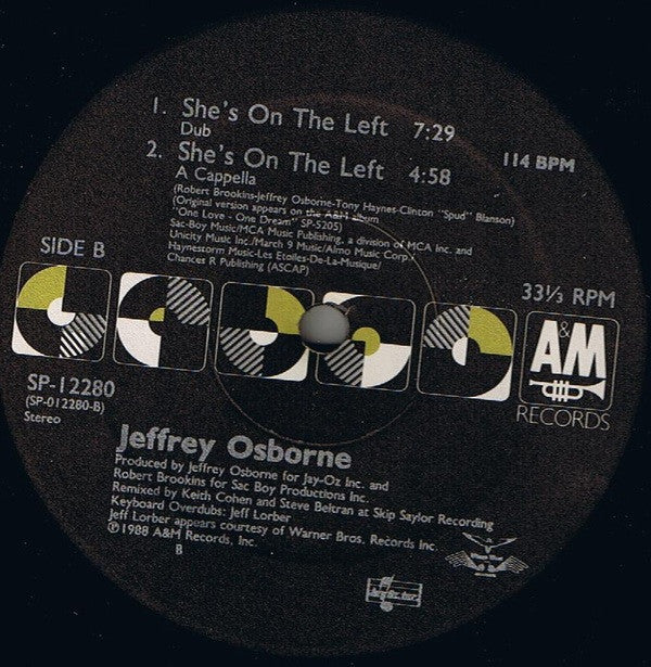 Jeffrey Osborne : She's On The Left (12")