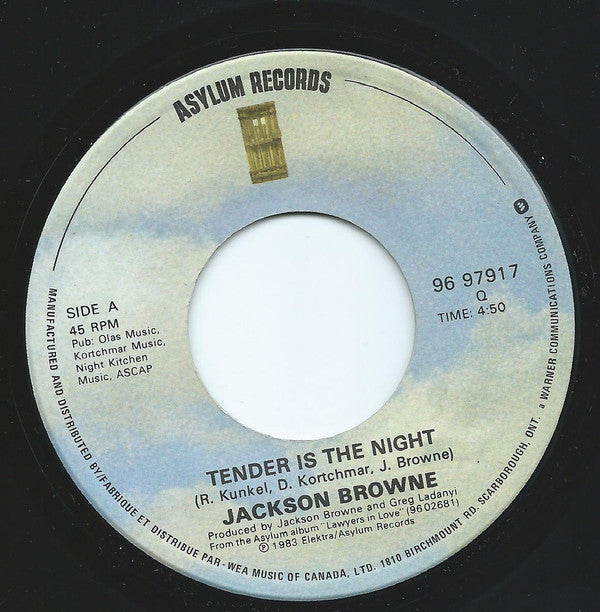 Jackson Browne : Tender Is The Night (7", Single)