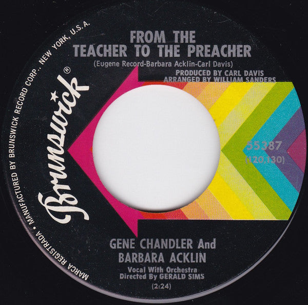 Gene Chandler And Barbara Acklin : From The Teacher To The Preacher (7", Single, ✤Gl)