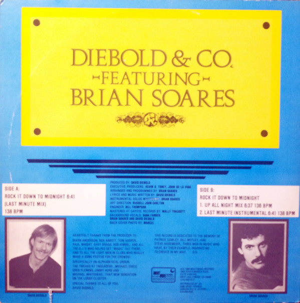 Diebold & Co. Featuring Brian Soares : Rock It Down To Midnight (12", Single)