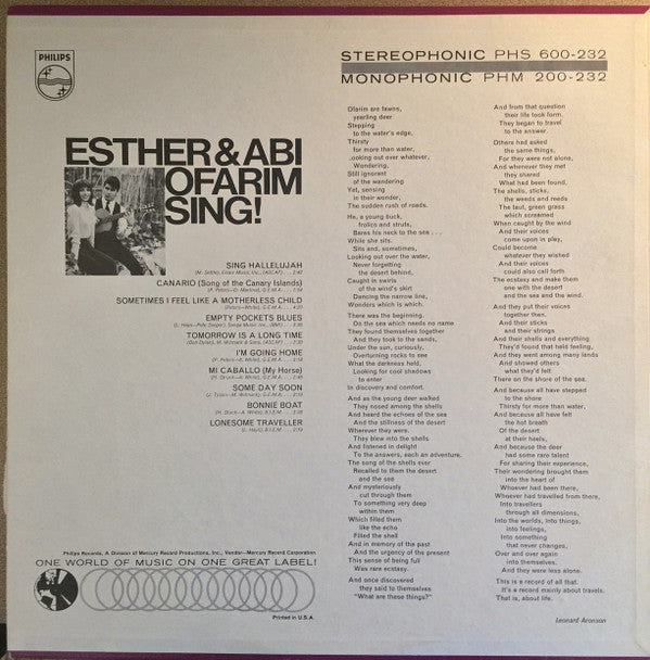 Esther & Abi Ofarim : Sing! (LP)