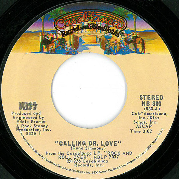 Kiss : Calling Dr. Love (7", Single, RP, Styrene, Ter)