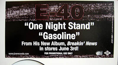 E-40 : One Night Stand / Gasoline (12", Promo)