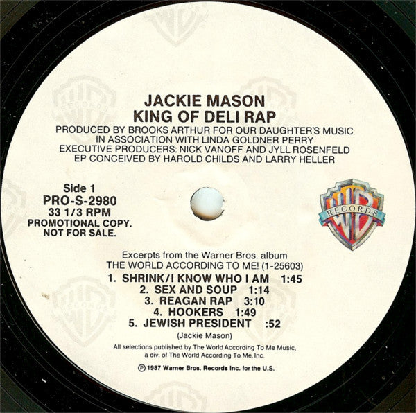 Jackie Mason : King Of Deli Rap (7", EP, Promo)