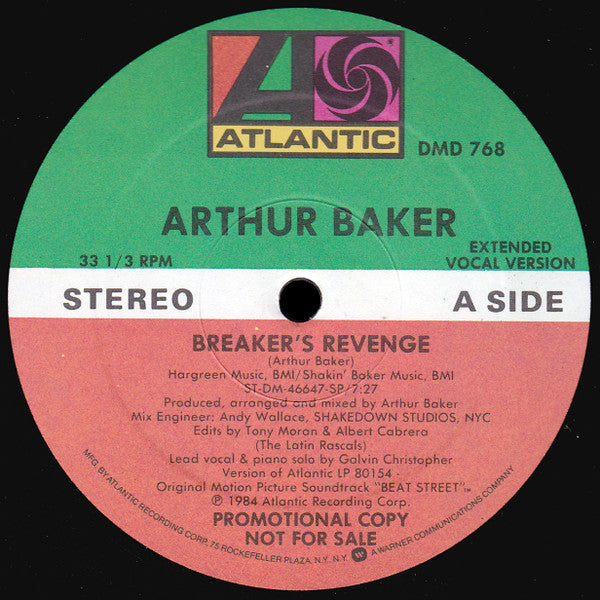 Arthur Baker : Breaker's Revenge (12", Maxi, Promo)