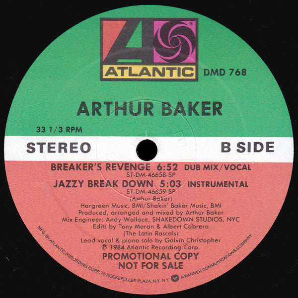 Arthur Baker : Breaker's Revenge (12", Maxi, Promo)