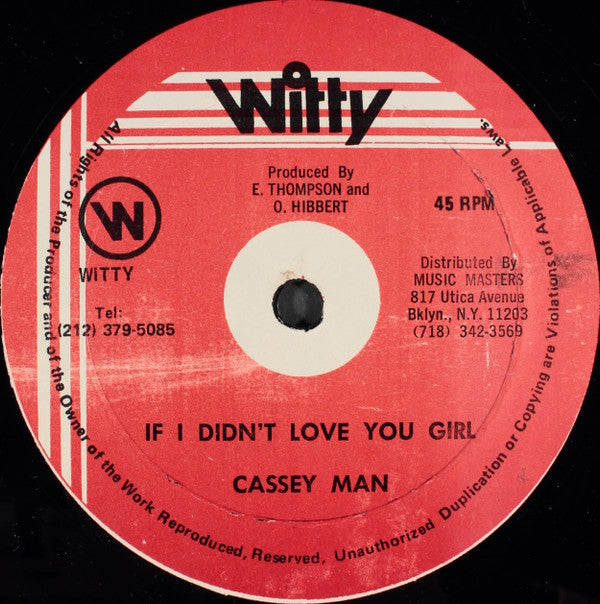 Junior Reid / Cassey Man : Babylon Release The Chain / If I Didn't Love You Girl (12")