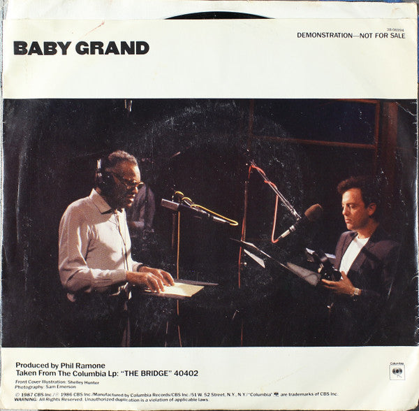 Billy Joel Featuring Ray Charles : Baby Grand (7", Promo, Styrene)