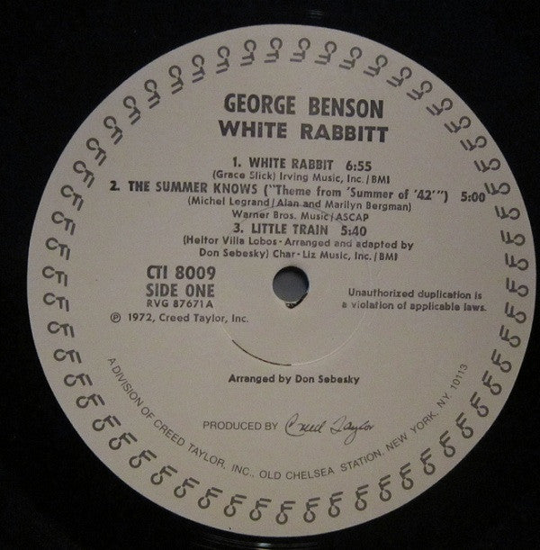 George Benson : White Rabbit (LP, Album, RE)