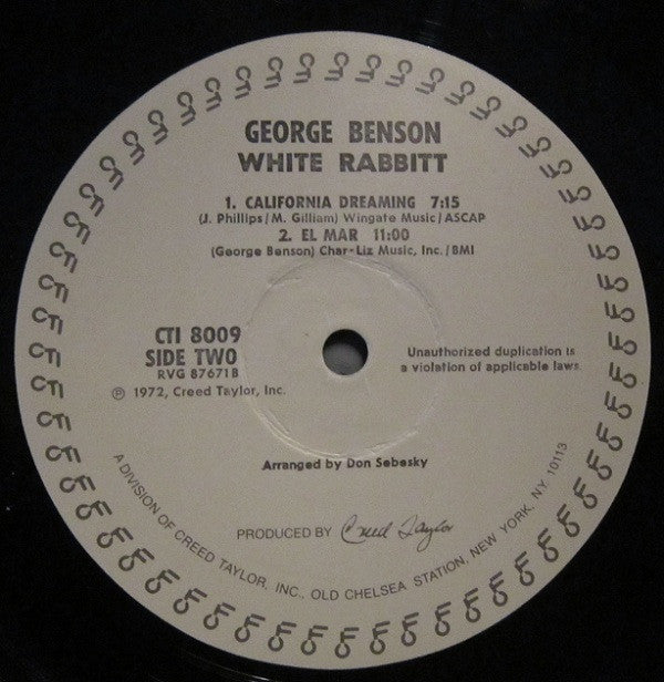 George Benson : White Rabbit (LP, Album, RE)