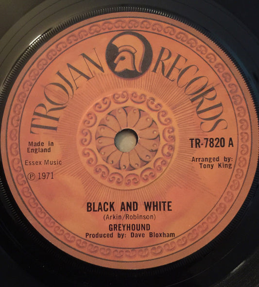 Greyhound (4) : Black And White (7", Single, Sol)