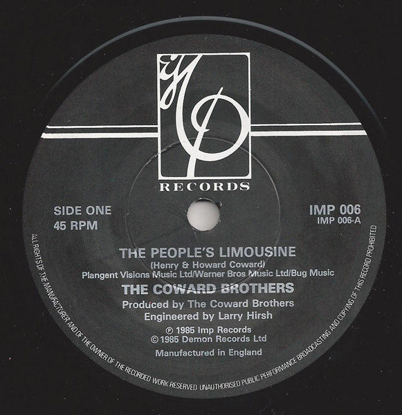 The Coward Brothers : The People's Limousine (7", Single)