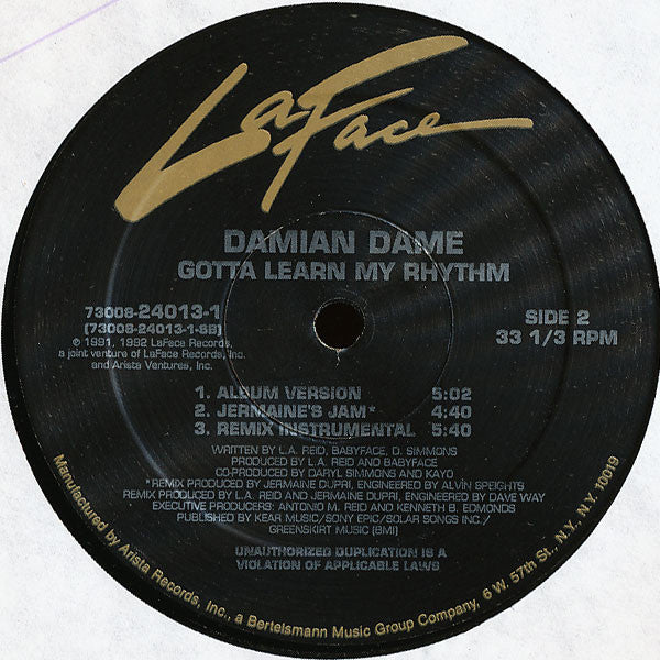 Damian Dame : Gotta Learn My Rhythm (12")