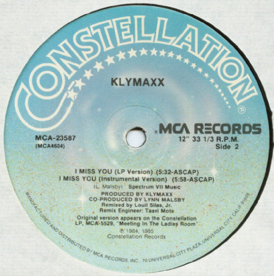 Klymaxx : I Miss You (12")