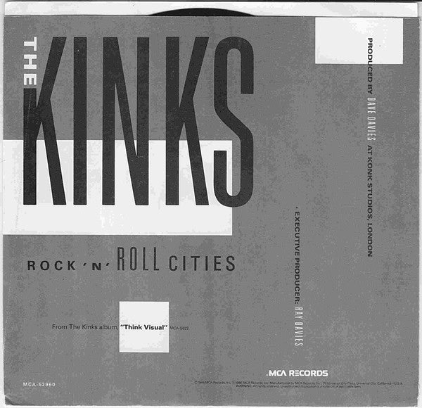 The Kinks : Rock 'N' Roll Cities (7", Promo, Pin)