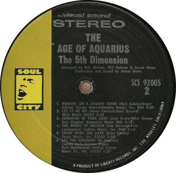 The Fifth Dimension : The Age Of Aquarius (LP, Album, San)