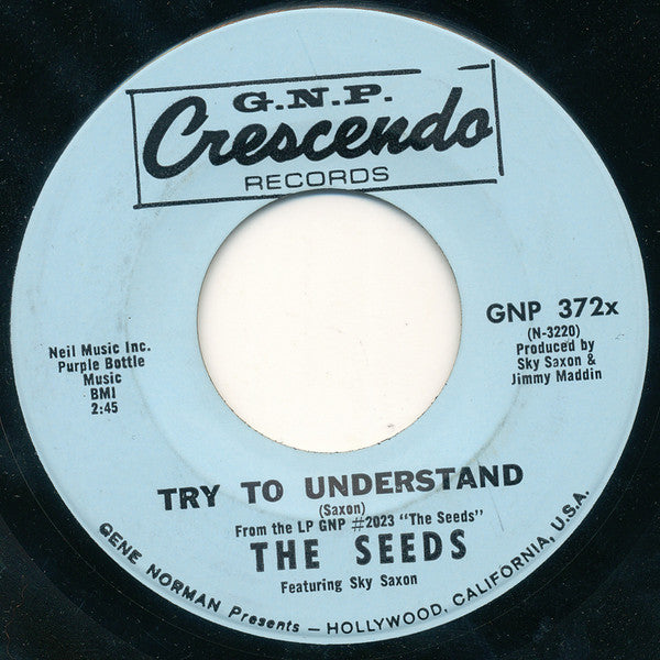 The Seeds Featuring Sky Saxon : Pushin' Too Hard (7", Single)