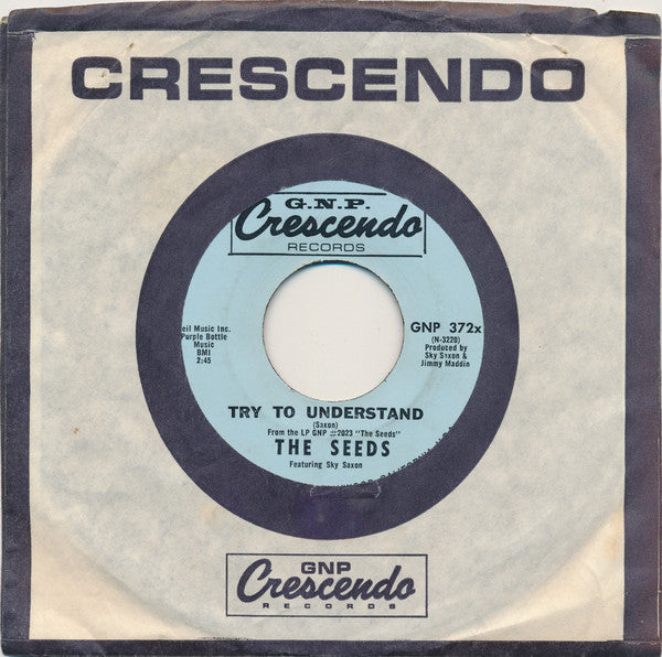 The Seeds Featuring Sky Saxon : Pushin' Too Hard (7", Single)