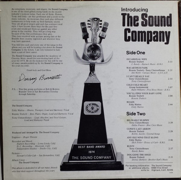 The Sound Company : Introducing The Sound Company (LP, Album)