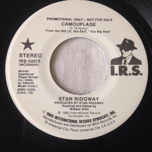 Stan Ridgway : Camouflage (7", Single, Promo, Pin)