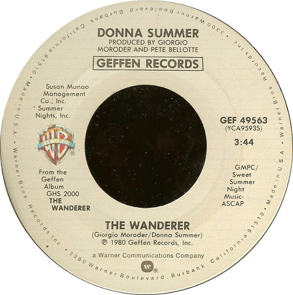 Donna Summer : The Wanderer (7", Single, Eur)