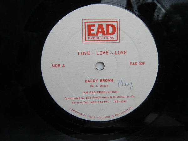 Barry Brown / Eek-A-Mouse : Love Love Love / Under The Golden Moonlight (12")