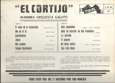 Marimba Orquesta Gallito : El Cortijo (LP, Album)