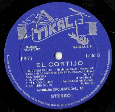 Marimba Orquesta Gallito : El Cortijo (LP, Album)