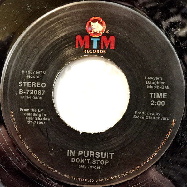 In Pursuit (2) : Thin Line (7", Single, Spe)