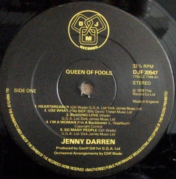 Jenny Darren : Queen Of Fools (LP, Album)