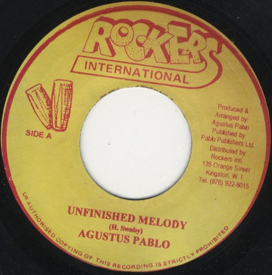 Augustus Pablo : Unfinished Melody (7", Single, RE)