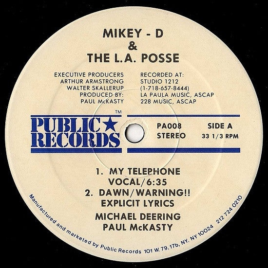 Mikey - D & The L.A. Posse* : My Telephone (12", Gen)