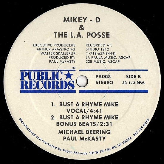 Mikey - D & The L.A. Posse* : My Telephone (12", Gen)